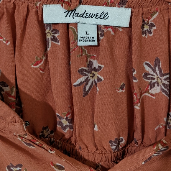 Madewell Tie Neck Peasant Top in Ginger Floral - Picture 4 of 8